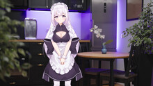 Cute 2D Anime Girl Maid Housewife In Real Life Kitchen Pose