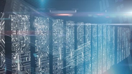 Poster - Animation of data processing over computer circuit board