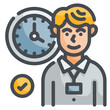 punctuality line icon