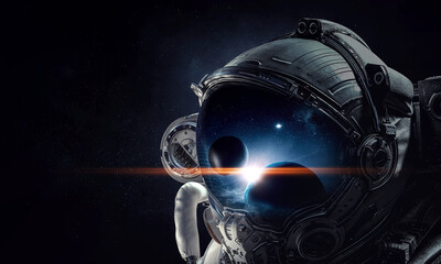astronaut and space exploration theme.