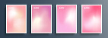Set Of Pink Blurred Backgrounds With Modern Abstract Soft Pink Color Gradient Patterns. Templates Collection For Brochures, Posters, Banners, Flyers And Cards. Vector Illustration.