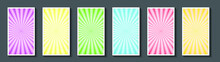Banner Set With Abstract Colorful Sunburst Rays
