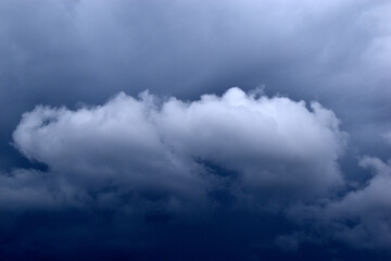 Heavy thundery blue clouds with rain and storm