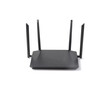 © Sai - Wireless router. wireless wi-fi black router with four antennas isolated on white background. High speed internet connection.