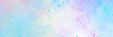 Watercolor Abstract Background With Pink And Blue Colors, Hand Drawn Color Splatter, Blots