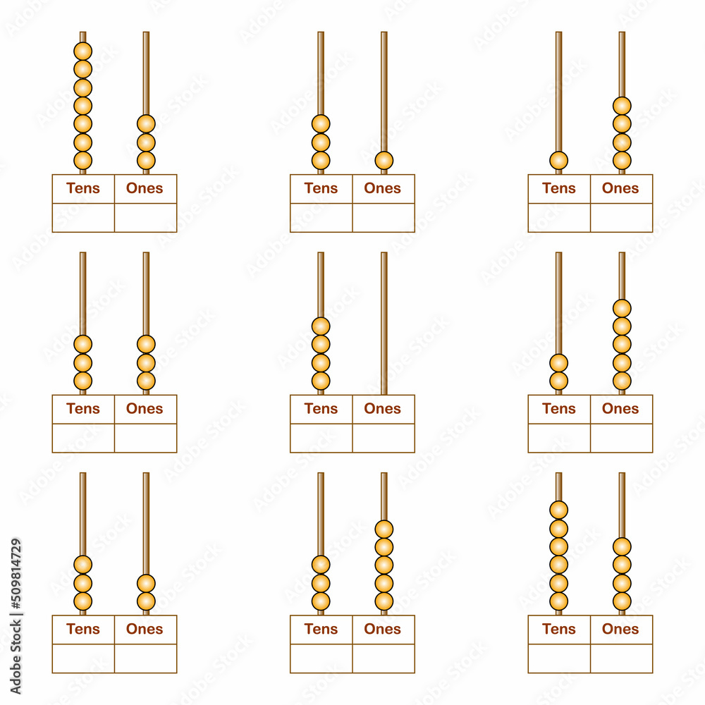 place value of tens and ones worksheets Stock Vector | Adobe Stock