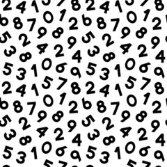 Wall Mural - Seamless pattern with numbers