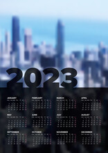 Dark Vertical Calendar Template For The Year 2023 (weeks Strart Monday)