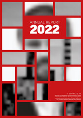 Wall Mural - Light annual report front cover page template with photo