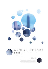 Wall Mural - Light annual report front cover page template with photo
