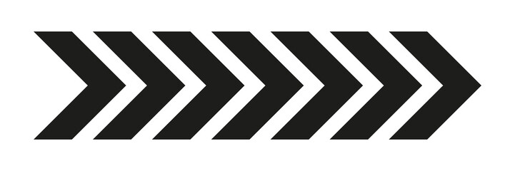 Wall Mural - Arrow chevron symbol. Black arrows symbols set. Blend effect. Vector isolated on white.