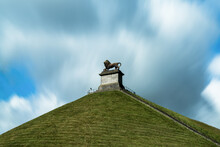 Long Exposure View Of The Lion's Mound Memorial Statue And Hill In Waterloo