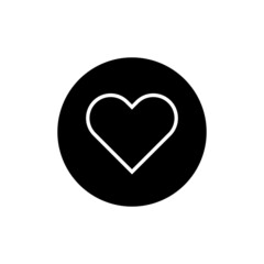 Sticker - Heart line icon in black round