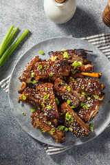 Canvas Print - Homemade Spicy Asian Baby Back Ribs