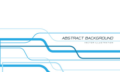 Poster - Abstract blue circuit cyber line curve geometric on white with blank space design modern creative futuristic technology vector