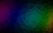 Dark Multicolor, Rainbow Vector Blurry Triangle Template.