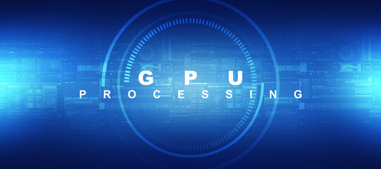 Poster - 2d illustration gpu futuristic background
