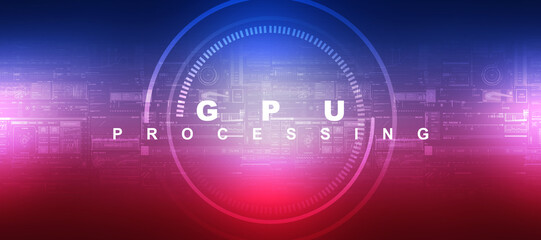 Poster - 2d illustration gpu futuristic background
