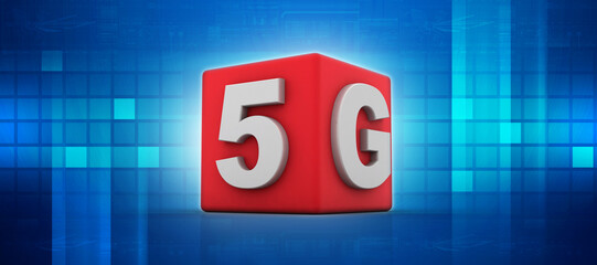 Poster - 3d rendering 5g network 5g connection