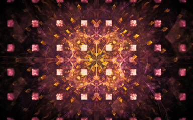 Leinwandbilder - digital illustration abstract image generated fractal background image wallpaper pattern of various geometric shapes and lines of various colors for computer graphics or web design