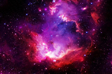 Wall Mural - bright purple space nebula. elements of this image furnished by nasa