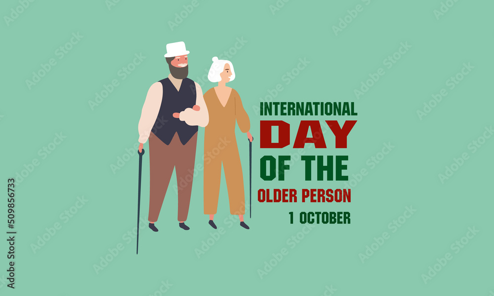 International Day of Older Persons and banner : 01 October Vector Eps ...