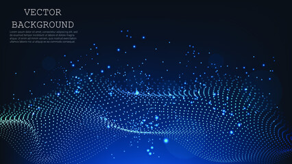 Cryptocurrency fintech network blockchain and programming concept. Technology HUD Element. Connecting dots and lines. digital background with particles.