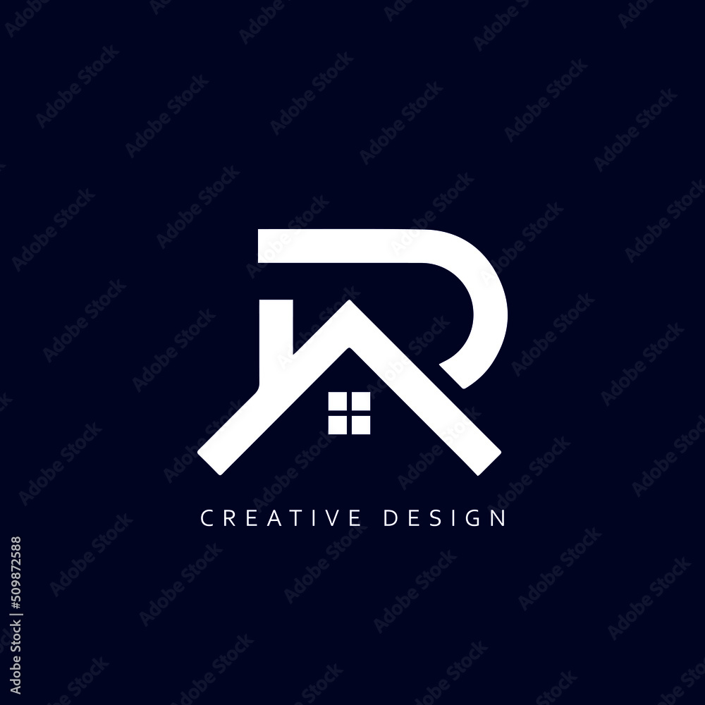 Letter R Real Estate Logo Design, Creative Minimal R House Logo ...
