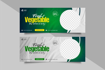 organic food cover social media banner post template