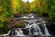 Waterfalls in Copper Falls State Park in northern Wisconsin with fall colors