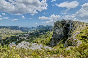 La Vall de Gallinera is a beautiful valley between mountains known, among other things, for its cherry trees. There are eight small towns in it. It is located in the province of Alicante, Spain.