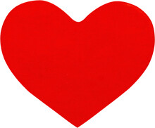 Red Heart Shape Sticker Isolated