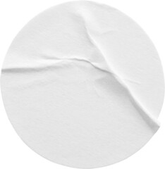 Wall Mural - blank white round paper sticker label isolated