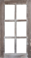 Real Vintage Wood Glass Door Window Frame Isolated