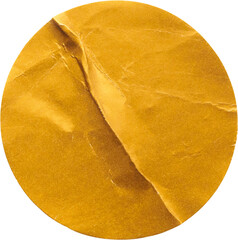 Wall Mural - blank golden round adhesive paper sticker label isolated