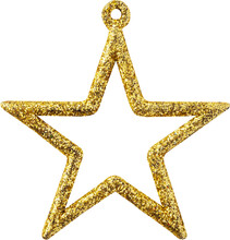 Golden Christmas Star Ornament Bauble Isolated