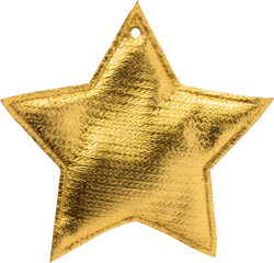 Golden Christmas star ornament bauble isolated