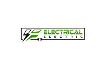 Wall Mural - Electrical electric logo design lighning icon symbol technology power plants ev vehicle