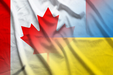 Wall Mural - Canada and Ukraine political flag international contract UKR CMR