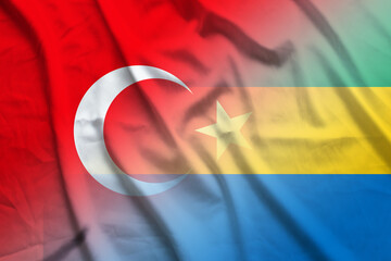 Turkey and Gabon state flag international contract GAB TUR