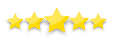 Star Rating. Flat Illustration With Gold Star Rating. Vector Illustration. Stock Image.