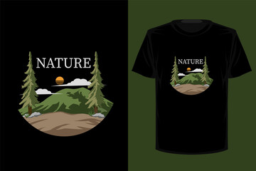 Fototapete - Nature retro vintage t shirt design