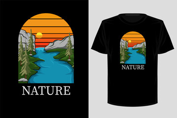 Fototapete - Nature retro vintage t shirt design