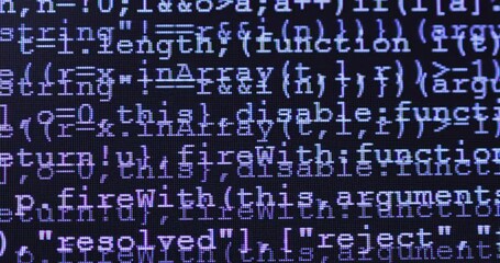 Aufkleber - 4K Close up shot programming tag coding on screen. Background concept for programming and coding web development.