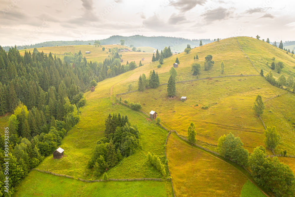 Romania Rual Authentic rural landscape in Romania, in Maramures and Bucovina area ...