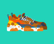 Dirty sneakers. messy filthy shoes. Vector illustration