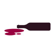 spilled wine bottle icon vector illustration