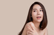 © PBXStudio - Beautiful Asian woman with fresh and clean skin on white background. and side view, beauty and spa, Asian woman portrait