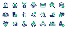 Money Icon Vector Set. Collection Of Dollar Symbol, Banking, Finance, Investment Sign And Savings Concept.