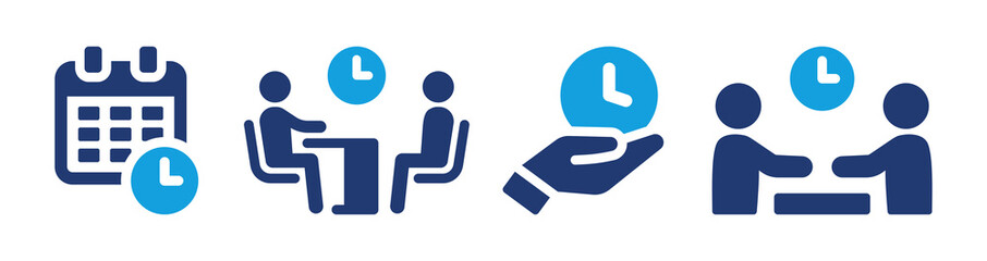 Leinwandbilder - Waiting icon vector set. Time calendar for meeting, schedule appointment concept.